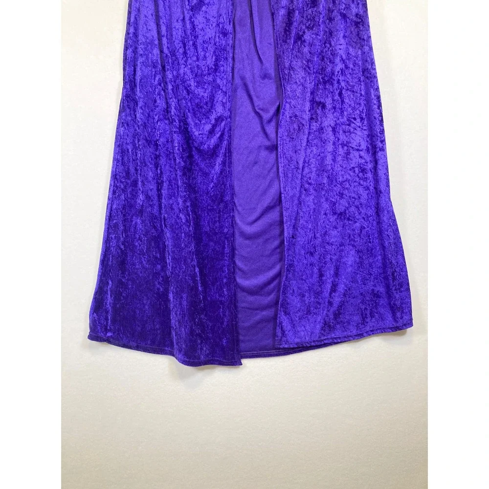 Medieval Charades Child O/S Purple Crushed Velvet Hooded‎ Cloak Cape 00439